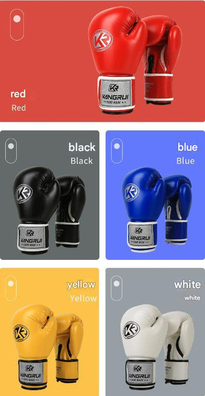 White And Silver Durable 10oz PU Leather Boxing Gloves - Padded & Ventilated for Training