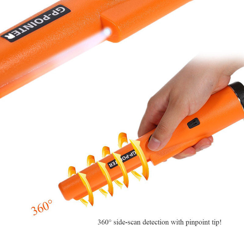 Black High-Sensitivity Metal Detector Pinpointer - GP Pointer with Vibration and Audio Alert for Treasure Hunting