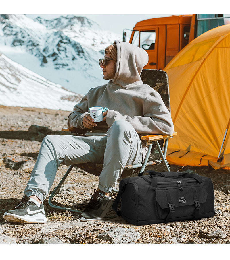 Grey Dry Wet Separation Gym Bag - Yoga Fitness Travel Duffel - Shoe Compartment