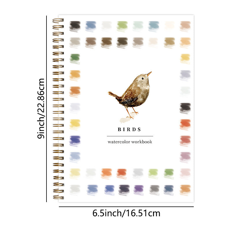 Bird 2-Pack Watercolor Painting Set - Premium Bird-Themed Coloring Books with Watercolor Paints (22.86×16.51cm) - Artist-Grade Workbook Kit