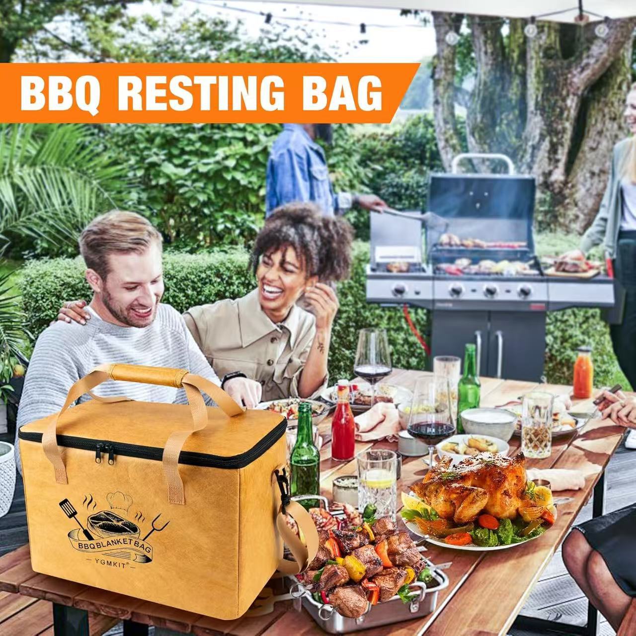 Large Reusable Insulated BBQ Bag - Thermal Meat & Food Carrier (40x25x25cm)