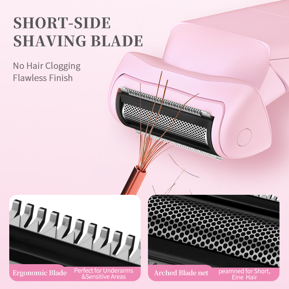 Purple 2-in Women's Electric Body & Bikini Trimmer Kit - Painless Ultra-Close Shaver