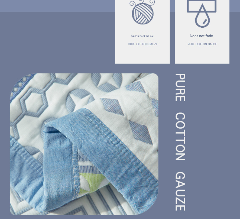 Colorful Mia Premium 6-Layer Cotton Gauze Pillowcase Pair - Ultra Soft & Breathable (56x80cm)