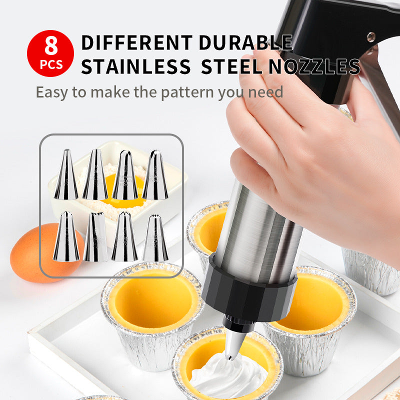Black Deluxe Cookie Press & Icing Gun Set - 13 Discs & Multiple Nozzles for Baking & Decorating