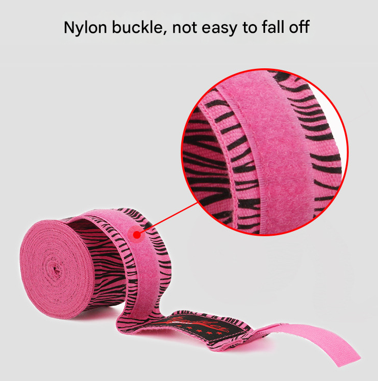 Pink Zebra Pro Grade 5m Boxing Hand Wraps - Printed Elastic Bandages for Training & Combat Sports (1 Pair)