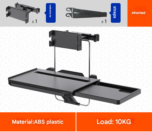 Load Capacity 10kg Multi-Function Car Steering Wheel & Seat Back Tray - Foldable Desk with Drink Holder