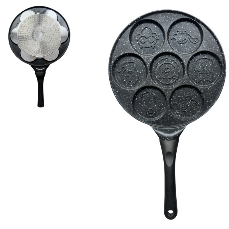 Black Cartoon Versatile Non-Stick Frying Pan (27cm) - Induction Ready Skillet for Everyday Cooking