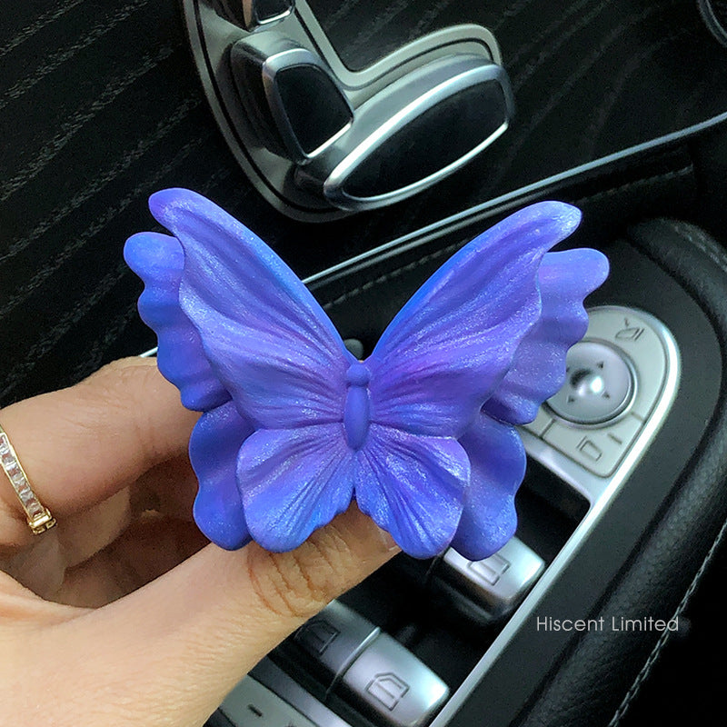 Dream Purple Butterfly Set of 3 Butterfly Car Air Vent Clips - Decorative Scent Diffuser Ornaments