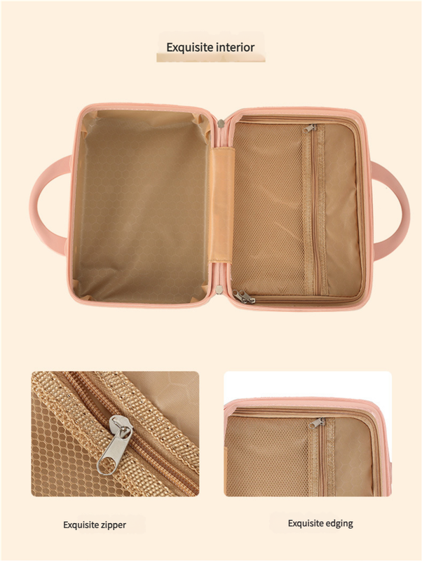 Personalized stylish and lightweight Yellow and pink mini suitcase for short trips