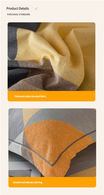 Comfortable cotton pillowcase, double-sided warm design, breathable and skin-friendly - Grayish yellow