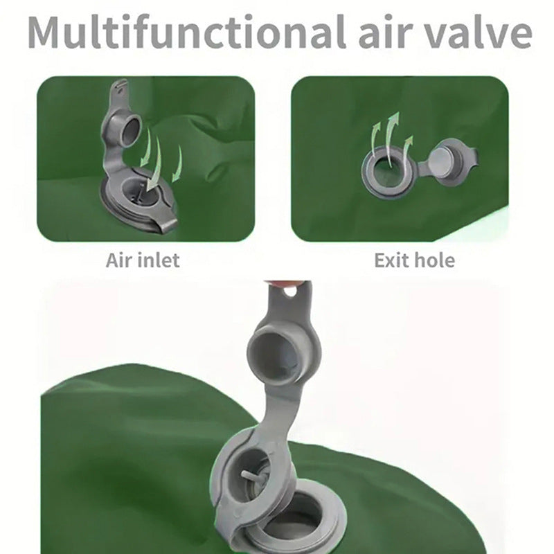 Inflatable Seat Cushion - Portable 40x30x5cm Camping Pad in Olive Green