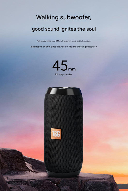 Blue (orange stripes)Portable Bluetooth Speaker - HiFi 360 Degree Audio Wireless Mini Speaker, Support Hands-free Calling