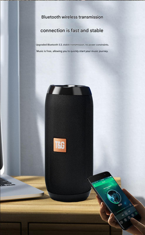 Blue (orange stripes)Portable Bluetooth Speaker - HiFi 360 Degree Audio Wireless Mini Speaker, Support Hands-free Calling