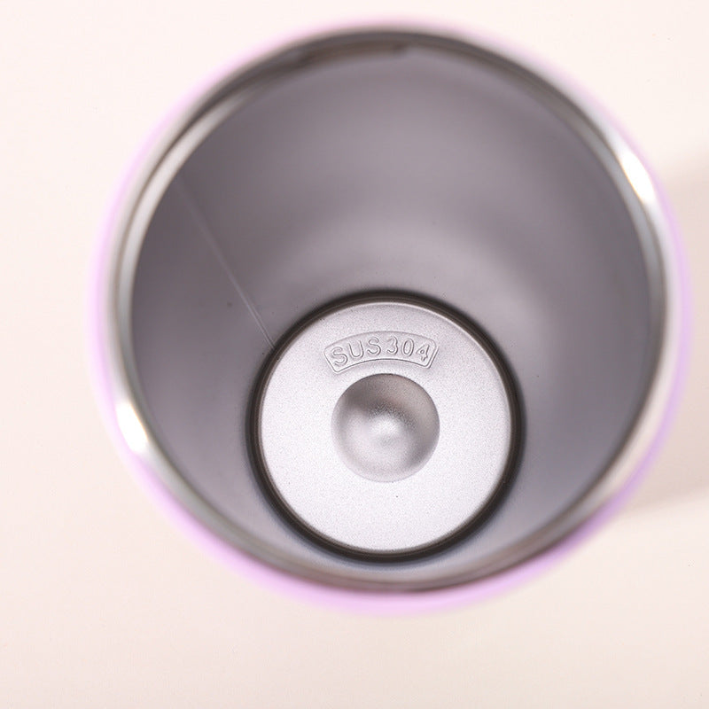 304 Stainless Steel Insulated Tumbler,Cartoon Design Portable Straw Cup for Home and Office(Lotus color)