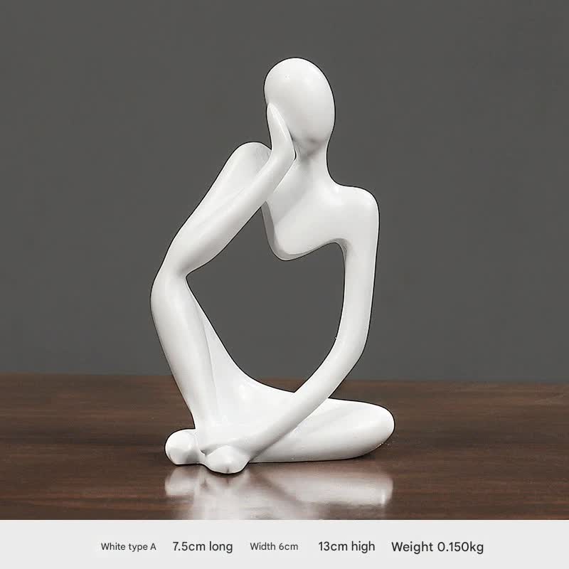 Nordic Abstract Resin Figurine - Modern Minimalist Home Decor Sculpture(White)