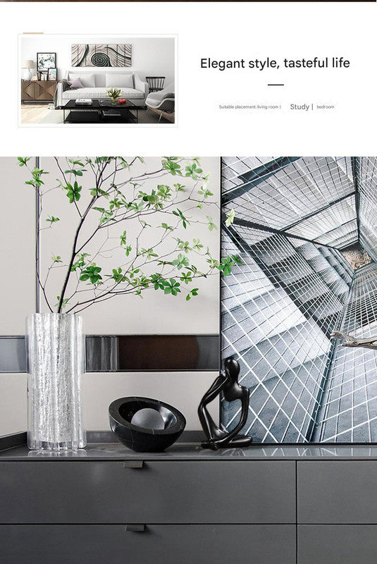 Nordic Abstract Resin Figurine - Modern Minimalist Home Decor Sculpture(Silver)