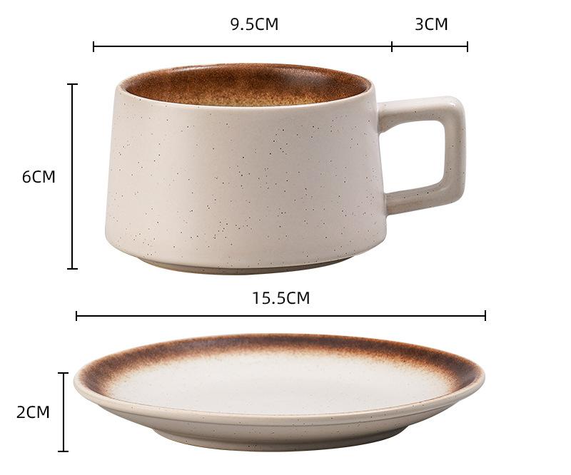 Vintage Ceramic Coffee Cup and Saucer Set - Elegant Afternoon Tea Set(Matcha White)