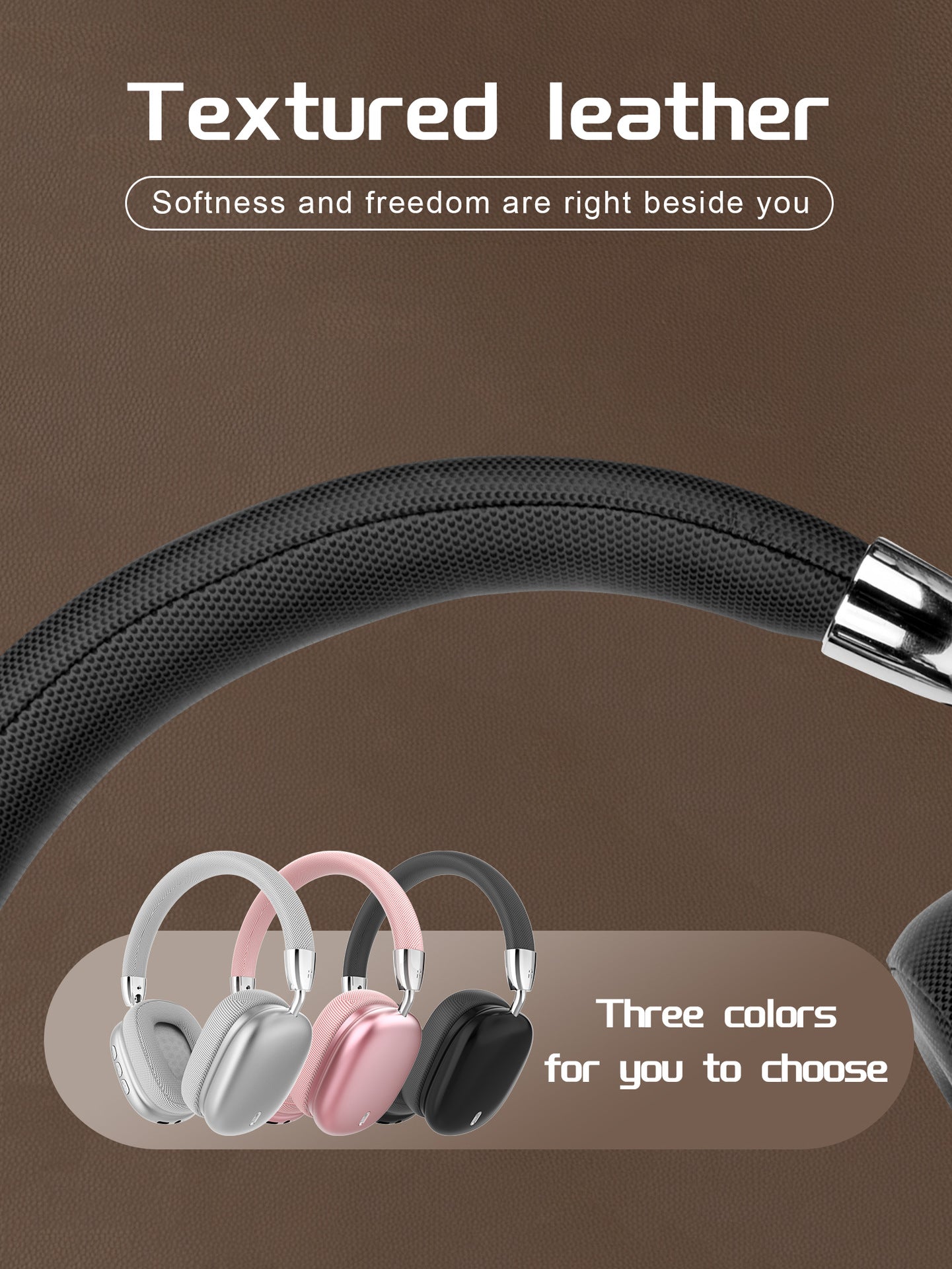 Premium Wireless Bluetooth Headphones with Stereo Hi-Fi Sound(pink)