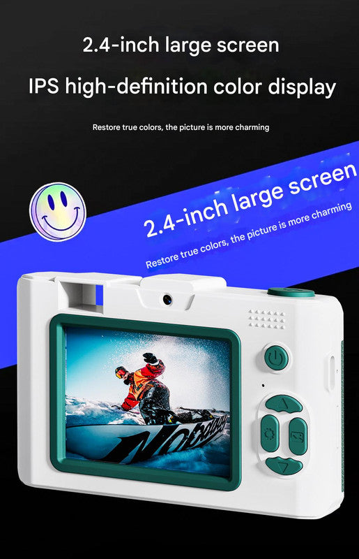 Compact 4K Digital Camera - 50MP, 16x Zoom, 2.4-inch IPS Screen, WiFi & Fill Light - Retro CCD Style(Green)