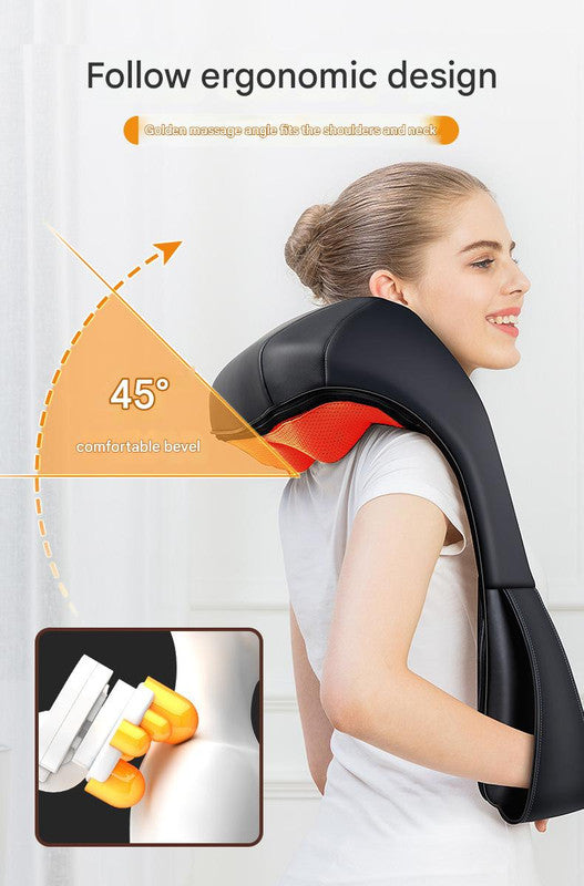 Deep Kneading Shiatsu Neck & Shoulder Massager with Heat - USB Rechargeable Ergonomic Design(Beige)