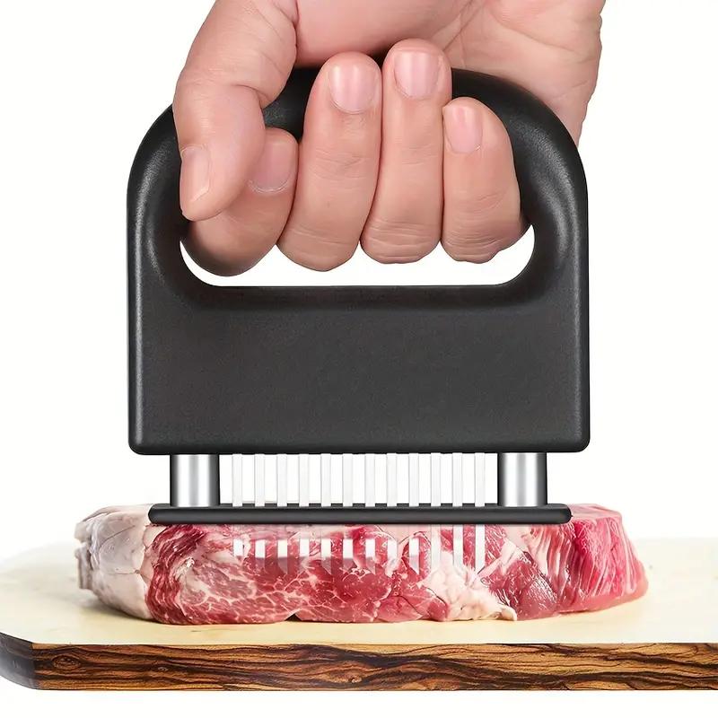 Professional Meat Tenderizer Tool - 48 Stainless Steel Blades with Safety Lock & Ergonomic Handle