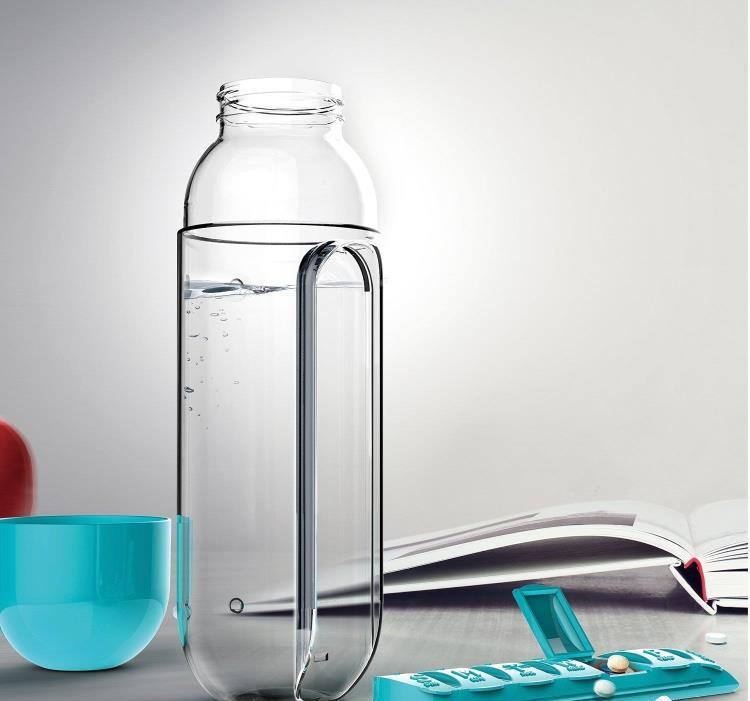 2pc 2-in-1 Water Bottle with 7-Day Pill Organizer - 600ml BPA-Free, Portable & Leakproof(Blue)