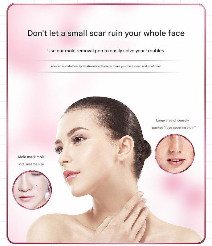 Professional 9-Level Skin Tag & Mole Remover Pen - USB Rechargeable with LED Display & Multiple Needles(Gold)