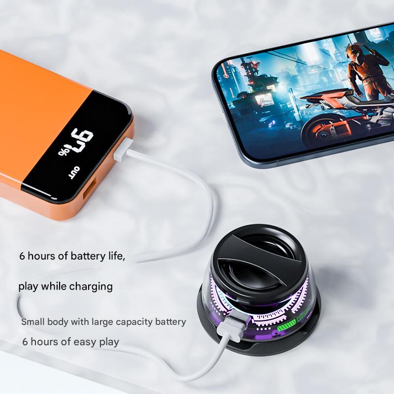 G300 Magnetic Suction Bluetooth Speaker - RGB Lights, 40mm Driver, 6H Playtime(Red)