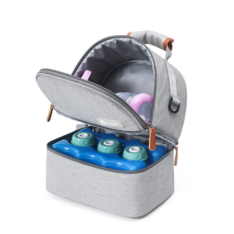 Versatile Insulated Breast Milk Cooler & Lunch Backpack - Waterproof, Multi-Carry Options(Green print)