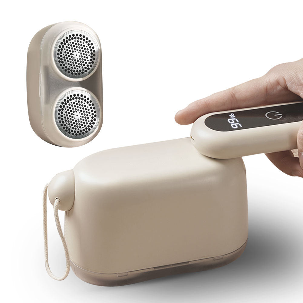 Compact Electric Lint Remover with LED Display & Dual Head - USB Rechargeable(yellow)