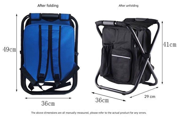 Blue Insulated Cooler Backpack Chair - Foldable Stool for Picnics & BBQ