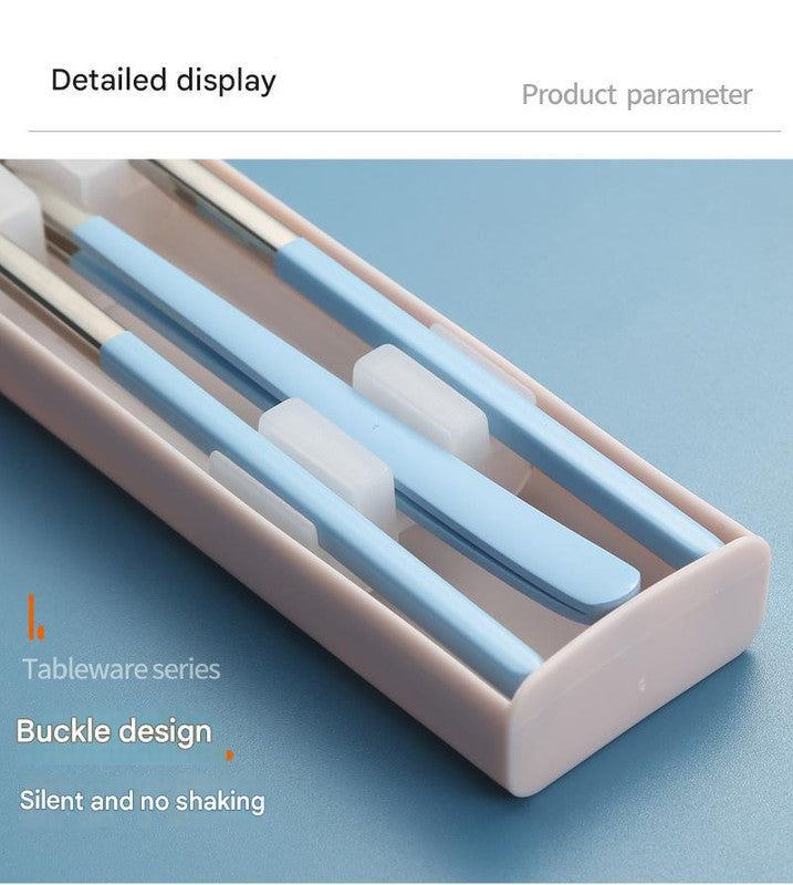 2 - pcs Green Reusable Travel Utensil Set with Case - 304 Stainless Steel Spoon, Fork & Chopsticks