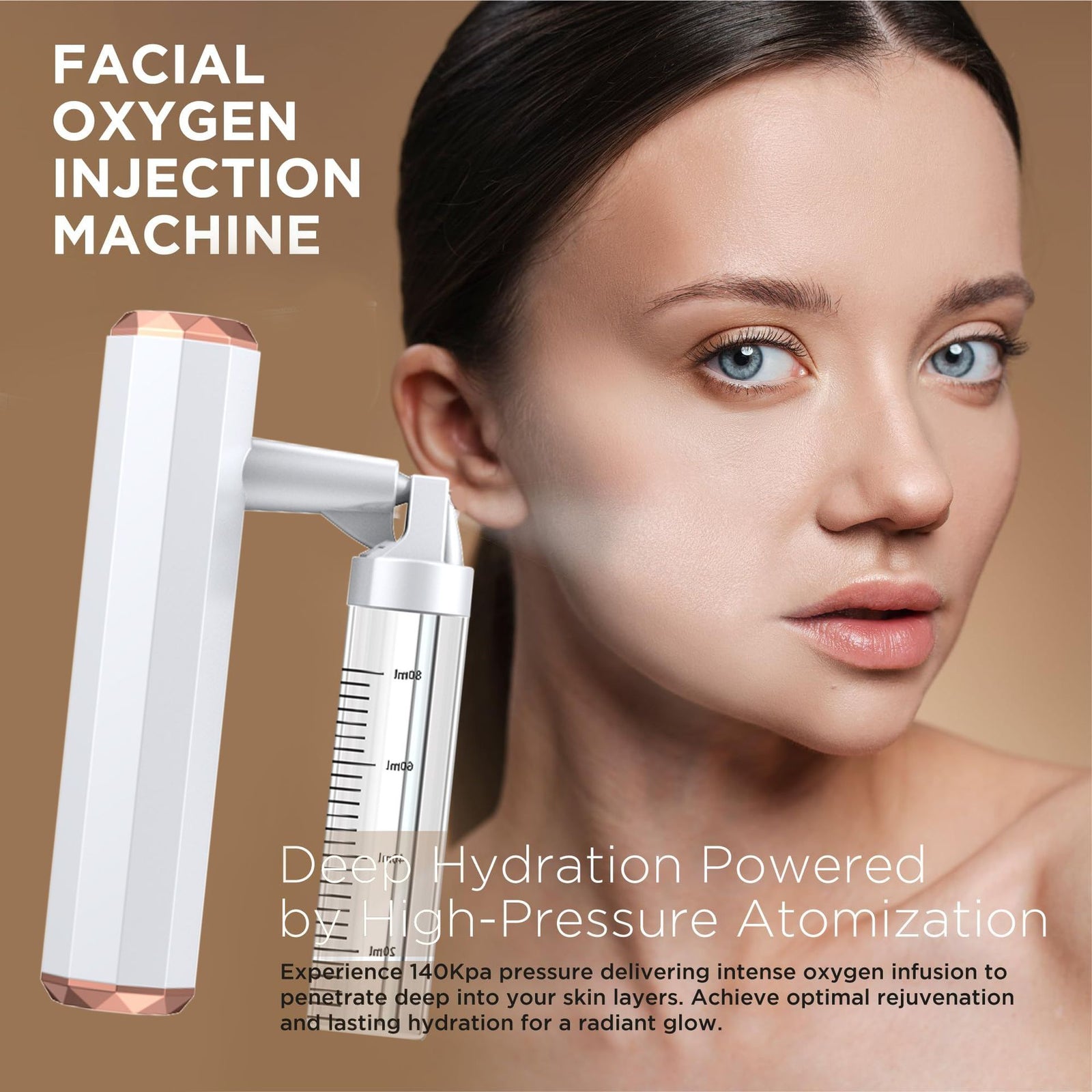 Green Rechargeable Facial Oxygen Sprayer - Home Use Nano Mist Beauty Tool