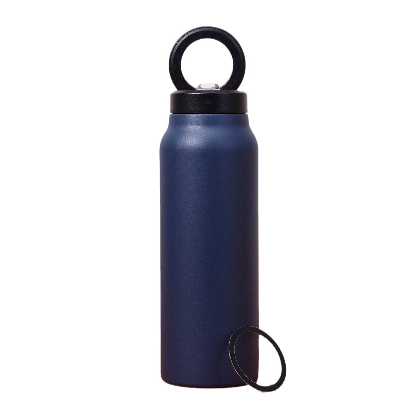 Stainless Steel Insulated Water Bottle with Integrated Magnetic Phone Stand - Blue (32oz)