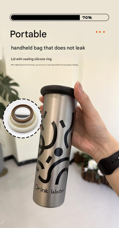 Mini Insulated Coffee Cup - 316 Stainless Steel, Portable & Stylish - Silver drink (300ml)