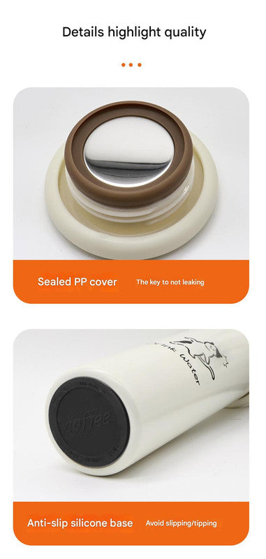 Mini Insulated Coffee Cup - 316 Stainless Steel, Portable & Stylish - Pink love (300ml+cup brush)