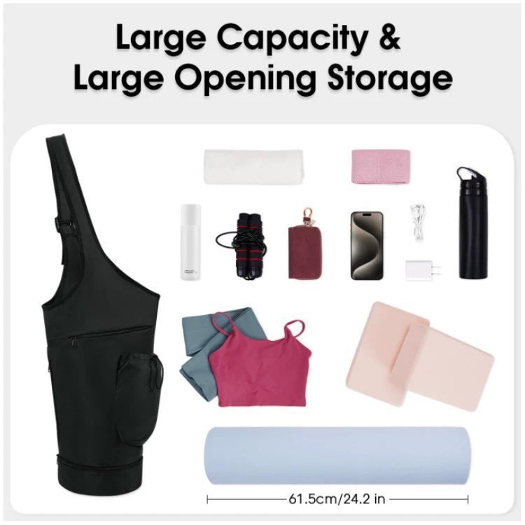 Pink All-in-One Yoga Sling Bag - Fits Mat & Gear, Large Opening, Side Pockets
