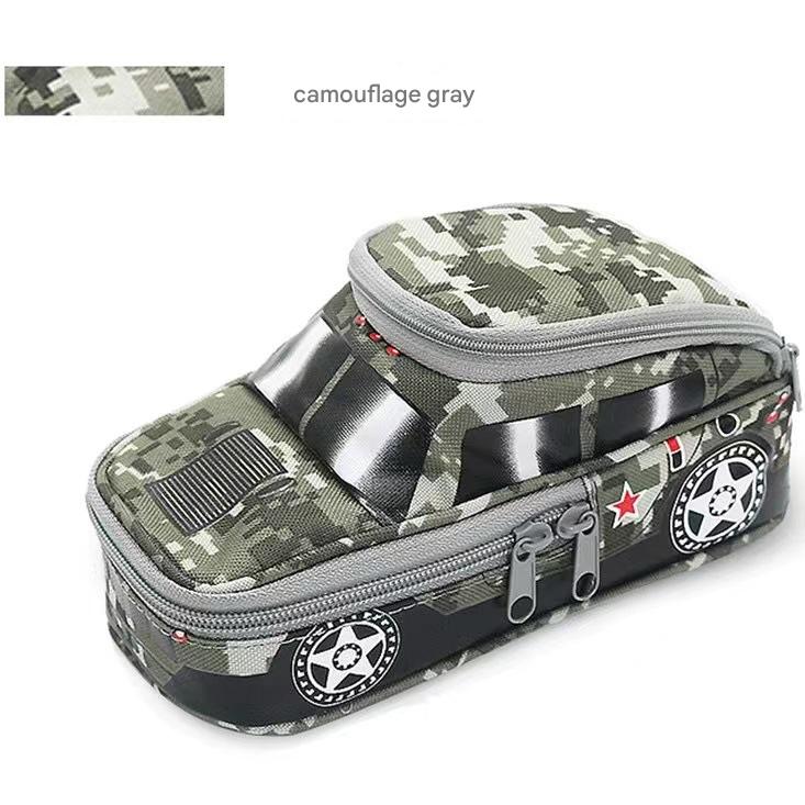 Three-piece camouflage pencil case - school supplies for students