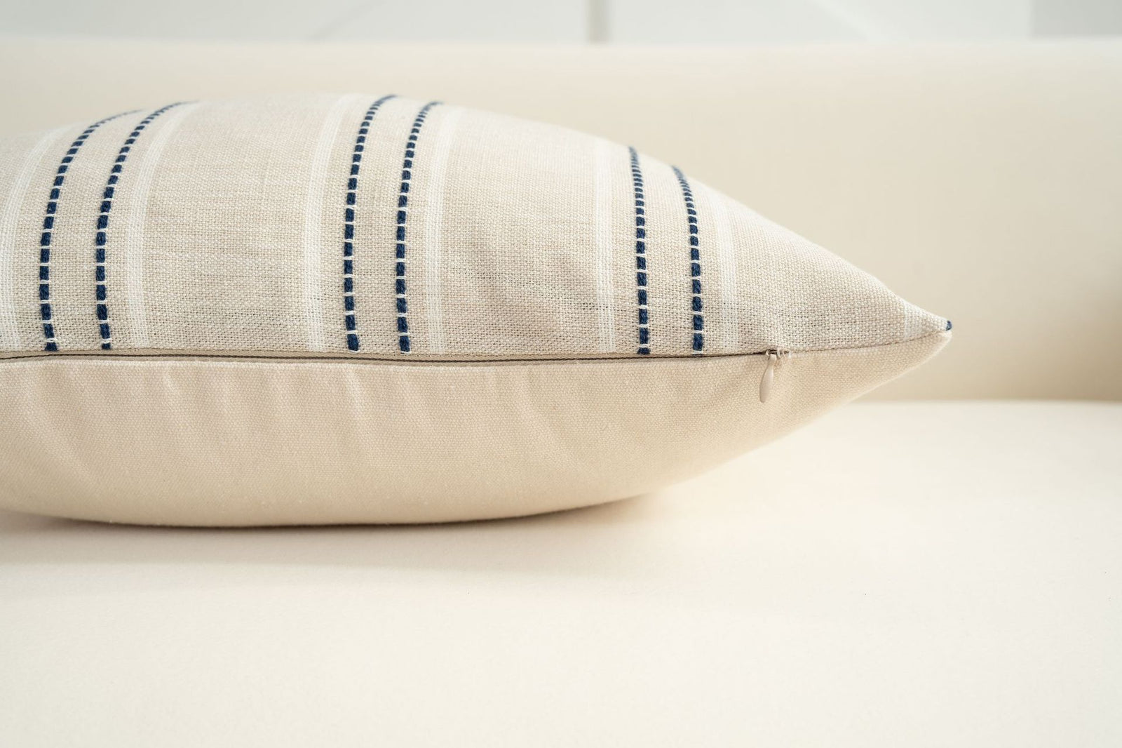 Textured Vertical Striped Pillowcases - Scandinavian Home Decor Accents (Blue Stripes Pair - 45x45cm)