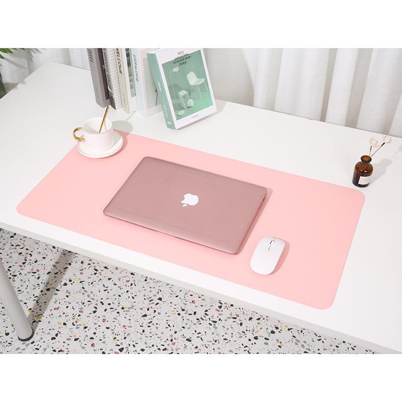 2 PCS Smoky pink/light blue Extra-Large Leather Table Mat for Study & Work - Pad for Students & Office Use (60x30cm)