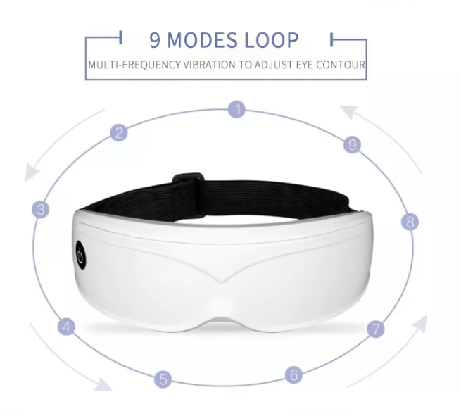 White Touch-Control Rechargeable Heated Eye Massager for Daily Use