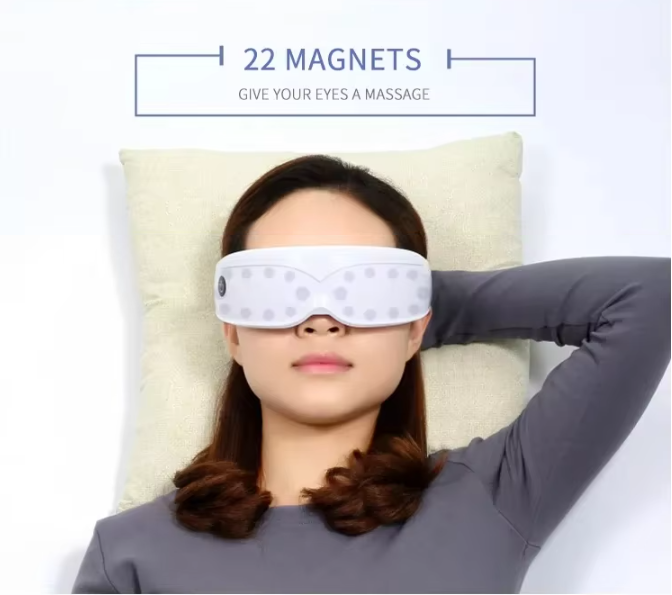 White Touch-Control Rechargeable Heated Eye Massager for Daily Use