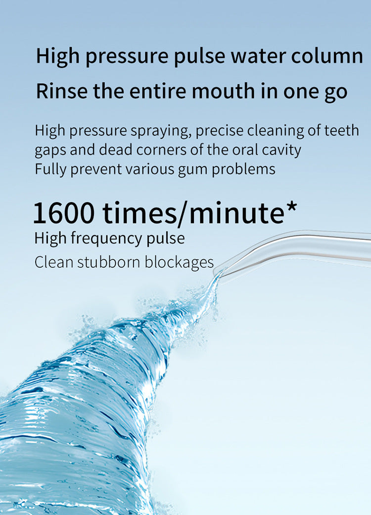 Pink Portable Ultrasonic Oral Irrigator with 3 Cleaning Modes Smart Teeth Cleaning Machine