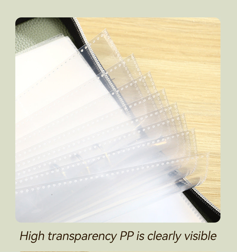 Green PU Leather Zippered Photo Album - Holds 240 3" Prints