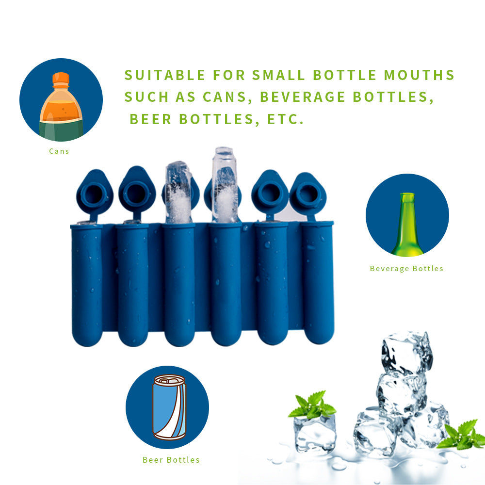 Blue Bottle & Can Friendly Ice Stick Molds - 6-Cup Design, Set of 10