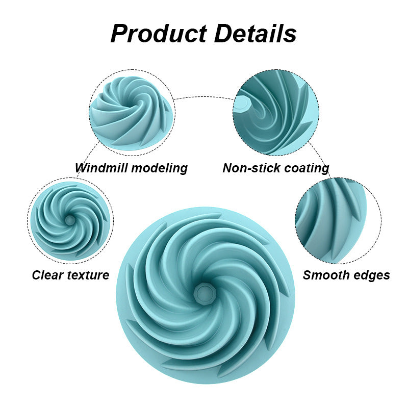 Green Non-Stick Silicone Cyclone Cake Pan Set (10 Molds) - Perfect for Desserts