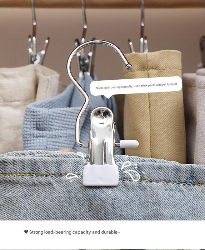 Light green Stainless Steel Hanging Clips (35 PCS) - Strong Grip for Pants, Hats, Socks, Laundry