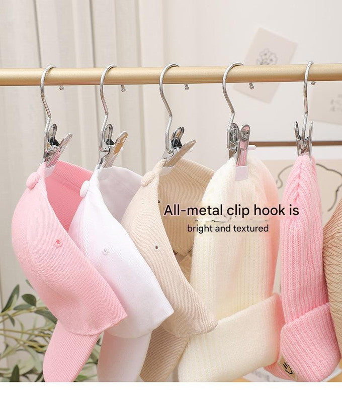 Light green Stainless Steel Hanging Clips (35 PCS) - Strong Grip for Pants, Hats, Socks, Laundry