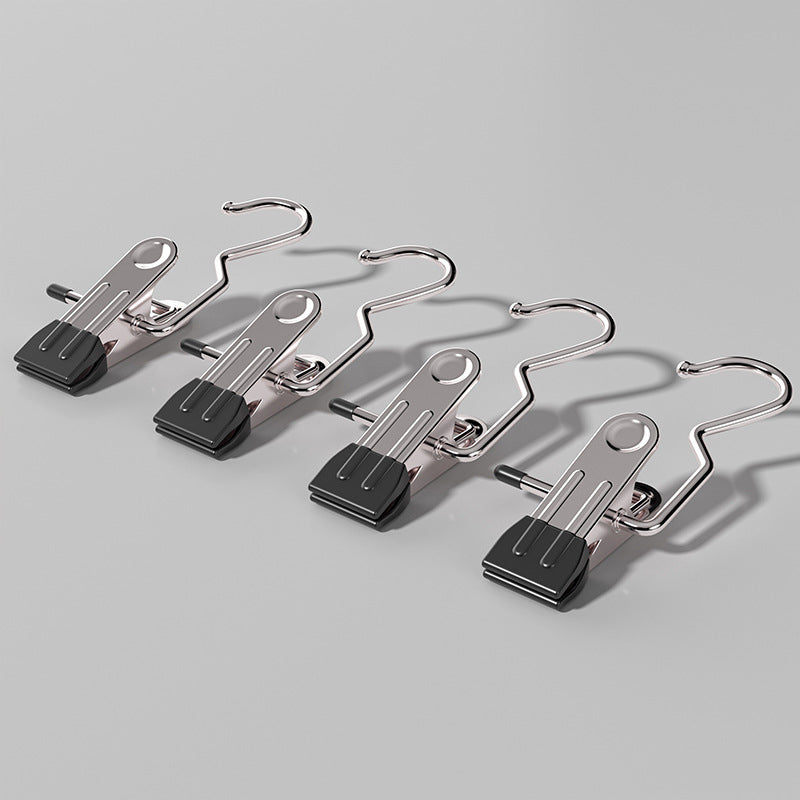 Black Stainless Steel Hanging Clips (35 PCS) - Strong Grip for Pants, Hats, Socks, Laundry