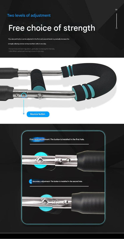 Gray black Adjustable U-Shaped Arm Exerciser - For Home Fitness Strength Training (40kg)